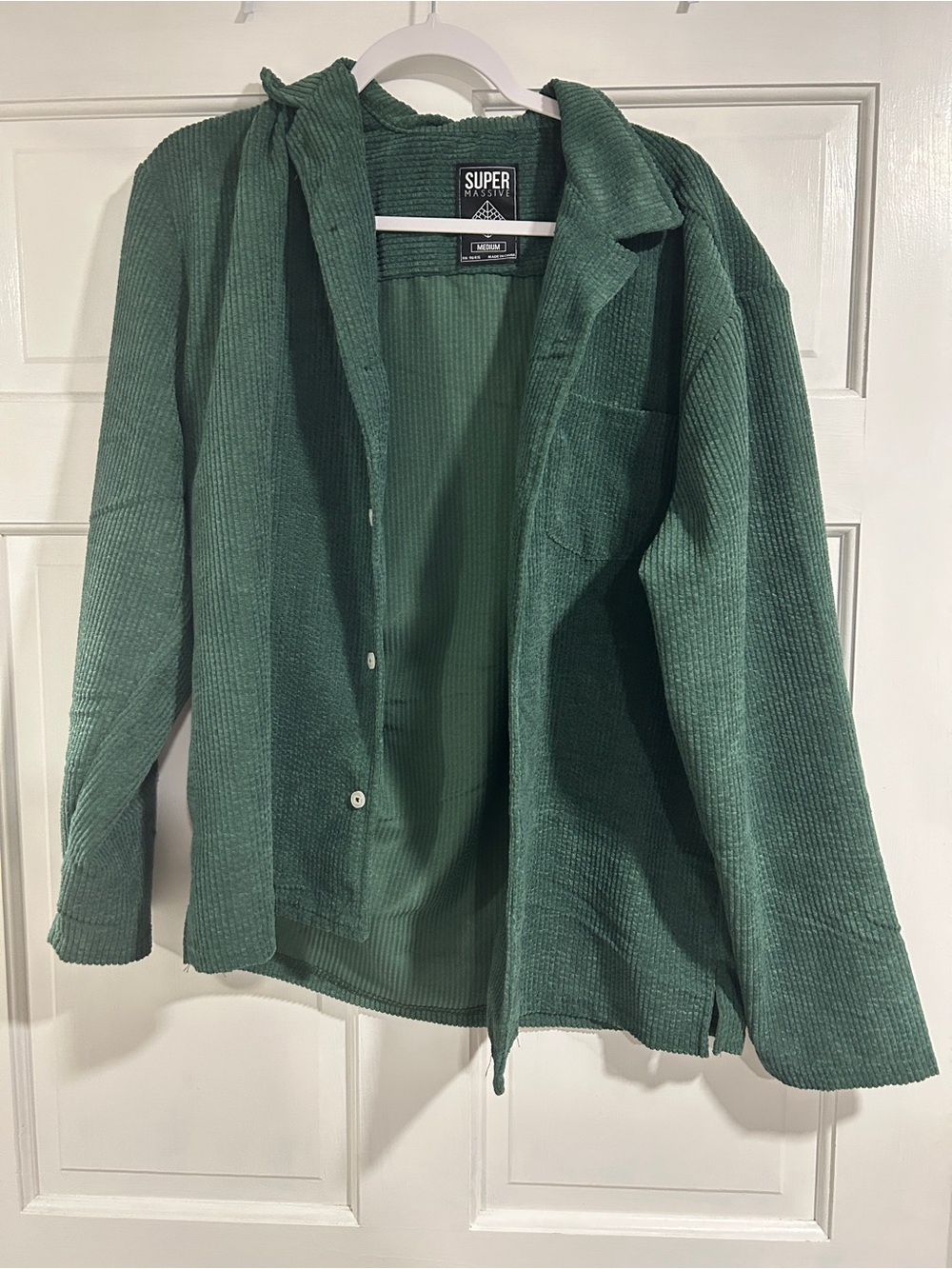 Super Premium Green Corduroy Shacket